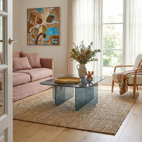 ZELIE - Glass Rectangular Coffee Table