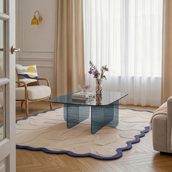 ZELIE - Glass Rectangular Coffee Table